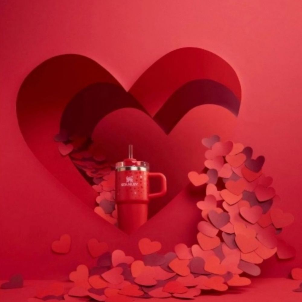 Stanley Cup 40 Ounce Target Collaboration Valentines 2025 Red Heart Tumbler NWT